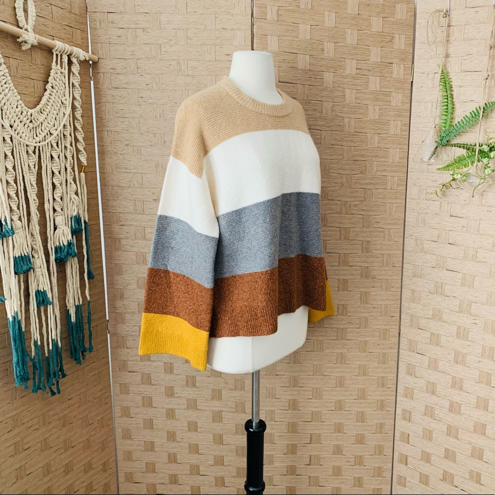 Madewell Color Block Stripe Sweater Size Medium - image 5